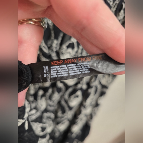 Anthropologie NWT Sheer Black Fully Embroidered mini dress Or Coverup Sz XS - Picture 12 of 12